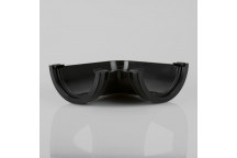 112MM HALF ROUND GUTTER ANGLE 90 BLACK BR048B