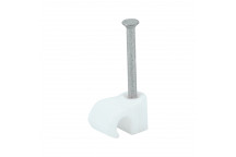 TIMCO ROUND CABLE CLIP WHITE To fit 3.5mm 100 PCS