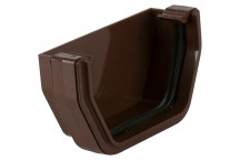 114MM SQUARE GUTTER EXTERNAL STOPEND BROWN BR057BR