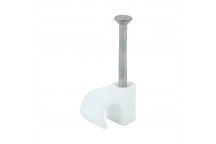 TIMCO ROUND CABLE CLIP WHITE To fit 6.0mm 100 PCS
