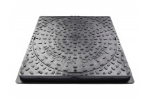 PLASTIC 450MM DIA SQUARE LID & FRAME B6260