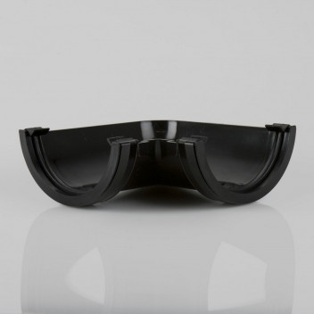 112MM HALF ROUND GUTTER ANGLE 90 BLACK BR048B