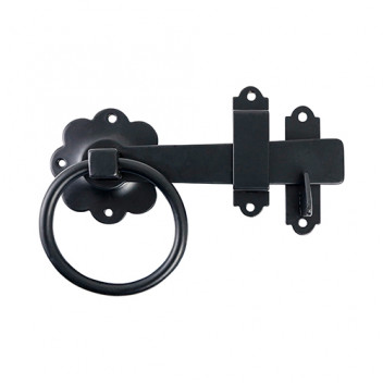 TIMCO RING GATE LATCH - PLAIN BLACK 6in 1 EA