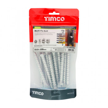 TIMCO MULTI-FIX BOLT HEX HEAD 10.0 x 100 12 PCS