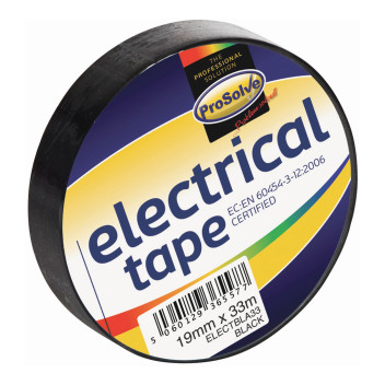 PROSOLVE ELECTRICAL TAPE 19MM X 33M BLACK