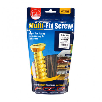 TIMCO MULTI-FIX CONCRETE SCREW - ZYP 7.5 x 120 45 PCS