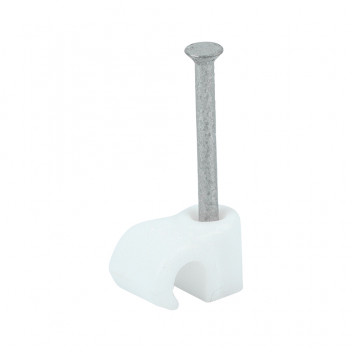 TIMCO ROUND CABLE CLIP WHITE To fit 3.5mm 100 PCS