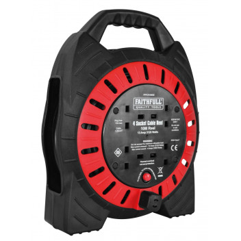 FAITHFULL CABLE REEL 230V 10M 13A 4 SOCKET