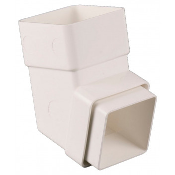 65MM SQUARE DOWNPIPE 112.5 BEND WHITE BR509W