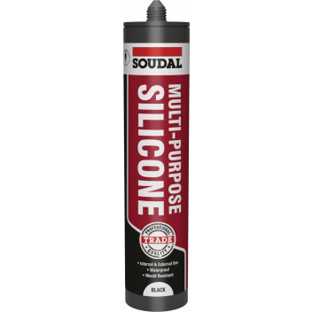 SOUDAL MULTI-PURPOSE SILICONE 270ML BLACK