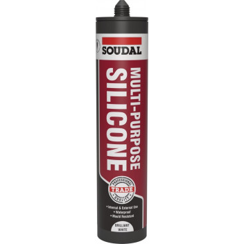 SOUDAL MULTI-PURPOSE SILICONE 270ML BRILLIANT WHITE