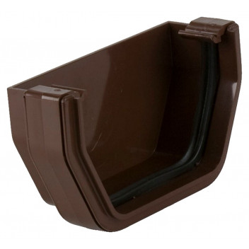 114MM SQUARE GUTTER EXTERNAL STOPEND BROWN BR057BR
