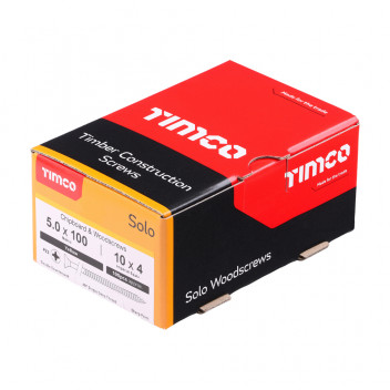 TIMCO SOLO WOODSCREW PZ2 CSK ZYP 5.0 x 100 100 PCS