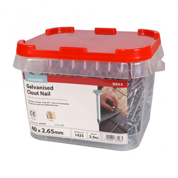 TIMCO CLOUT NAIL - GALVANISED 40 x 2.65 2.50 KG