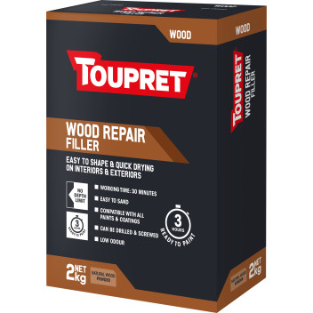 TOUPRET WOOD REPAIR FILLER NATURAL WOOD QUICK DRYING 2KG