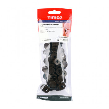 TIMCO LARGE HINGED SCREW CAP - BROWN To fit 5.0 to 6.0 Screw 50 PCS