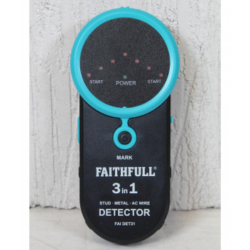 FAITHFULL 3-IN-1 DETECTOR STUD  METAL & LIVE WIRE