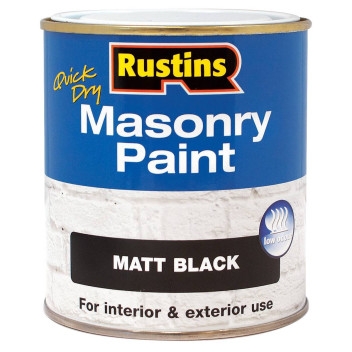 RUSTINS MASONRY PAINT BLACK 500ML