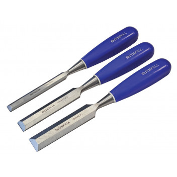 FAITHFULL BLUE B/E CHISEL SET (3) BLISTER CARDED
