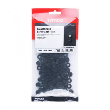 TIMCO SMALL HINGED SCREW CAP - BLACK To fit 3.0 to 4.5 Screw 100 PCS
