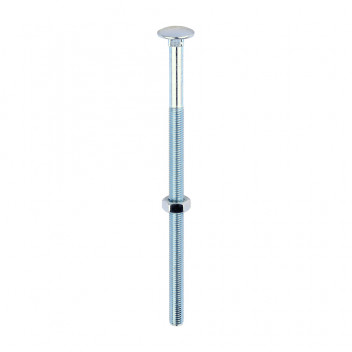 TIMCO CARRIAGE BOLT & HEX NUT - BZP M10 x 200 10 PCS