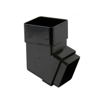 65MM SQUARE DOWNPIPE 112.5 BEND BLACK BR509B