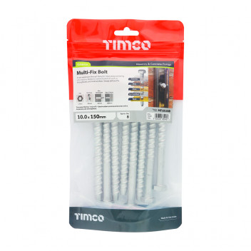 TIMCO MULTI-FIX BOLT HEX HEAD 10.0 x 150 8 PCS
