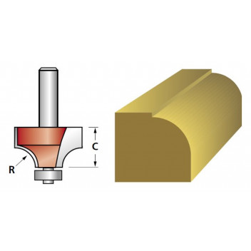 FAITHFULL ROUTER BIT TC ROUND OVER 15.8MM X 9.5MM