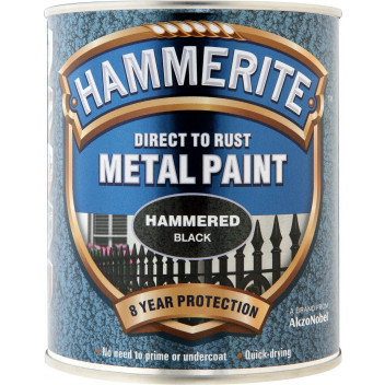 HAMMERITE METAL PAINT HAMMERED  BLACK 750ML