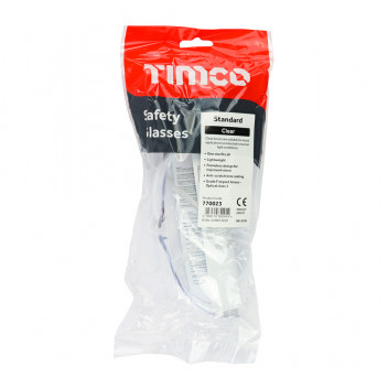 TIMCO STANDARD SAFETY GLASSES CLEAR One Size 1 EA