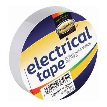 PROSOLVE ELECTRICAL TAPE 19MM X 33M WHITE