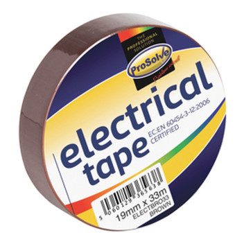 PROSOLVE ELECTRICAL TAPE 19MM X 33M BROWN