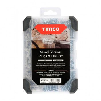 TIMCO MIX SCREWS PLUG DRILL BIT ZINC 251pcs 251 PCS