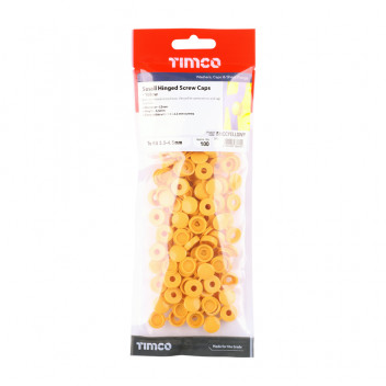 TIMCO SMALL HINGED SCREW CAP- YELLOW To fit 3.0 to 4.5 Screw 100 PCS