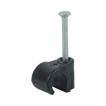 TIMCO ROUND CABLE CLIP BLACK To fit 7.0mm 100 PCS