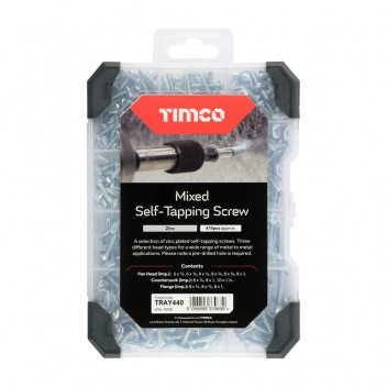 TIMCO MIX SELF-TAPPING SCREWS ZINC 475pcs 475 PCS