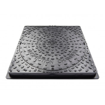 PLASTIC 450MM DIA SQUARE LID & FRAME B6260