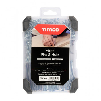 TIMCO MIX PINS & NAILS BRIGHT 495pcs 495 PCS